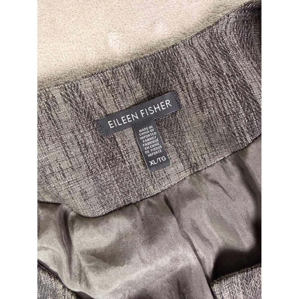Eileen Fisher Open Front Long Jacket Size XL Linen Silk Cotton Mirage Grey - Picture 4 of 11